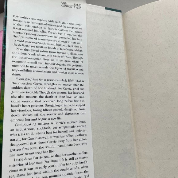 Circle of Three Novel by Patricia Gaffney Hardcover 2000 First Edition - Picture 4 of 4